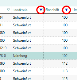 Spaltenfilter UND